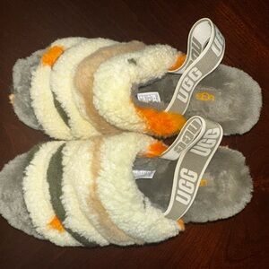 UGG Multicolor Fluffy Slide Slippers